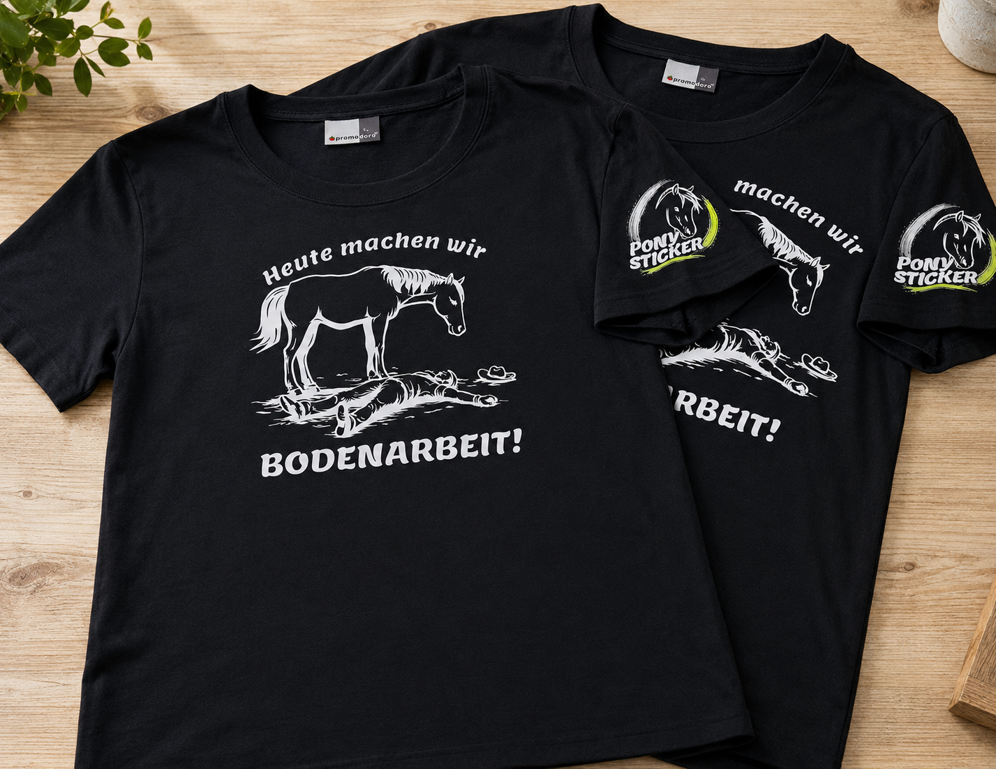 T-Shirt „Heute machen wir Bodenarbeit“ – Reiter Humor Shirt | Pferdeliebe & Sarkasmus